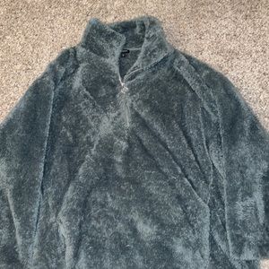 Express fluffy quarter zip sweatshirt